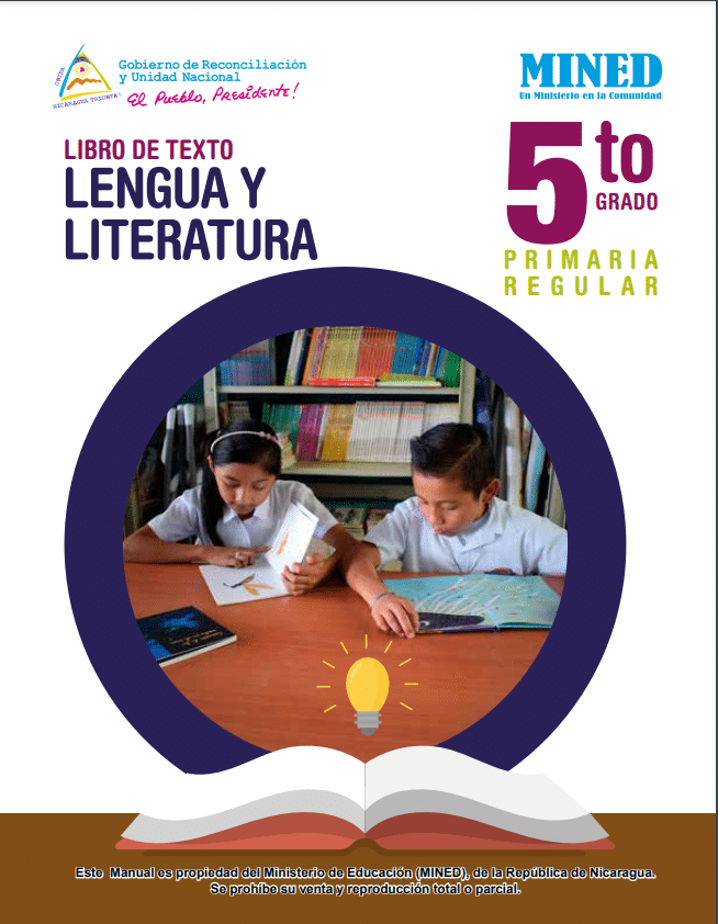 Libro de Lengua y Literatura 5 Grado Nicaragua